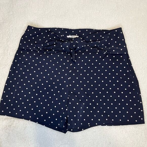 Bar III Midnight Dots Polka Dot Tie Waist High Rise Shorts Size 6 NWT - Picture 3 of 6